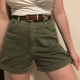 Army Green Denim Shorts