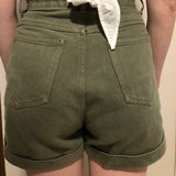 Army Green Denim Shorts