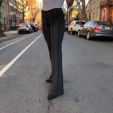 Pinstripe Wide-Leg Pants