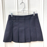 Pinstripe Pleated Miniskirt