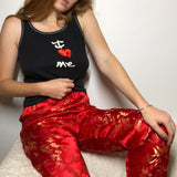 Red Silk Lounge Capri