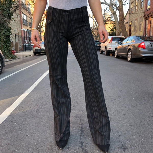 Pinstripe Wide-Leg Pants