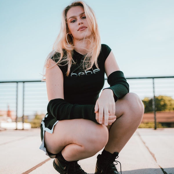 Bebe Bedazzled Black Stretch Tee