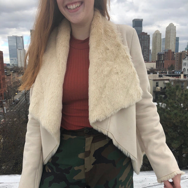 BEBE Open Front Faux Jacket